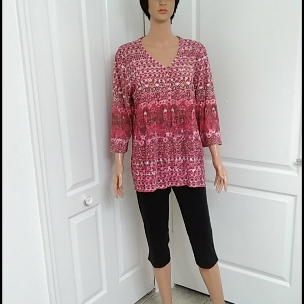 Long Embellished Blouse by Style & Co Sport
